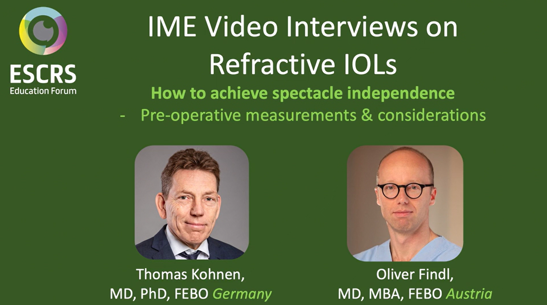 RIOL Podcast: How to achieve spectacle independence - Pre-operative measurements & Considerations