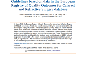 Evidence-based guidelines based on data via EUREQUO for cataract surgery
