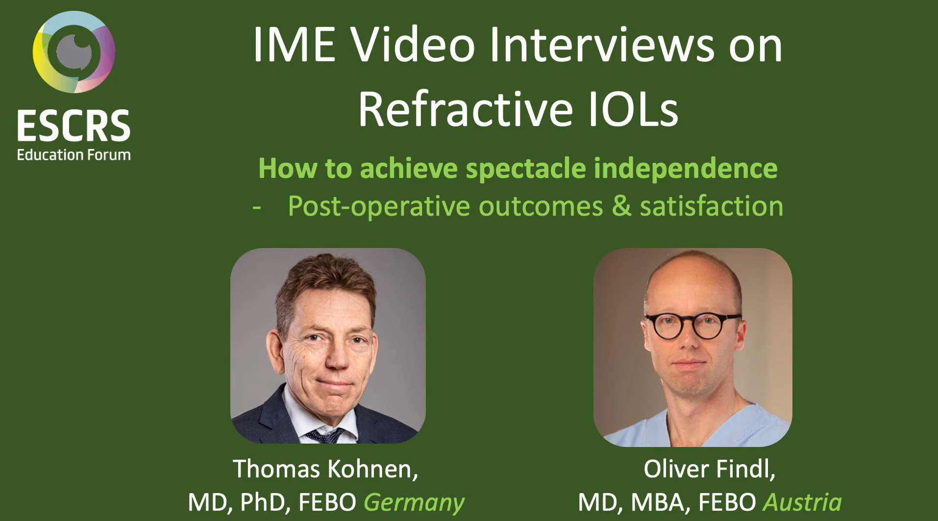 RIOL Podcast: How to achieve spectacle independence - Post-operative outcomes & satisfaction